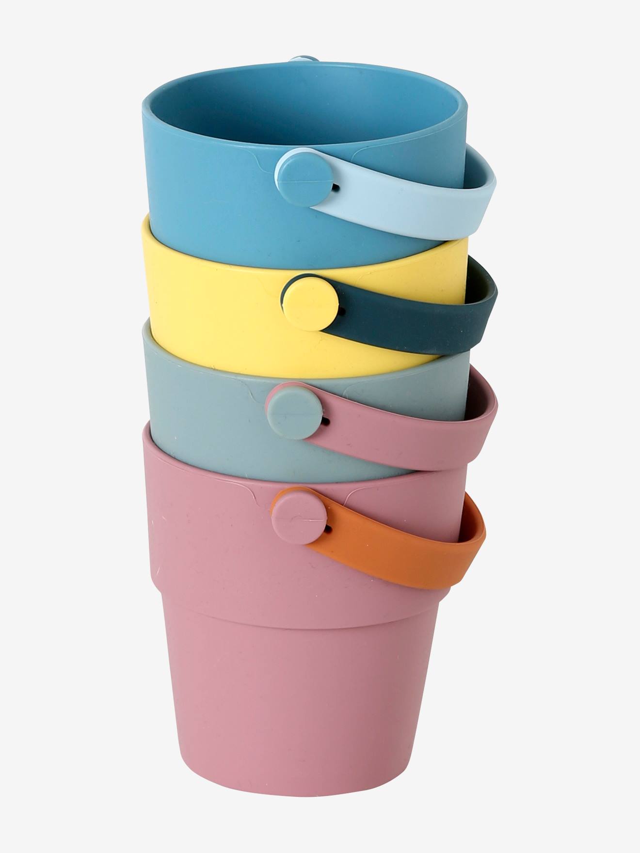 4er-Set Baby Badewannen-Eimer aus Silikon von Vertbaudet