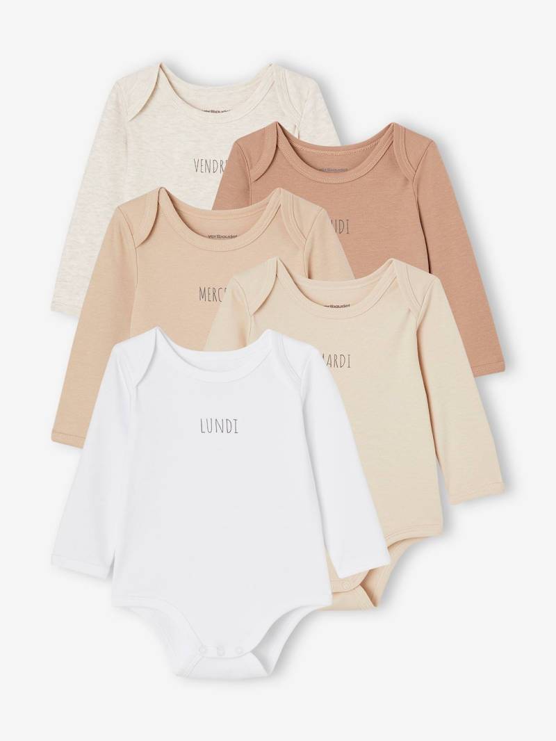 5er-Pack Baby Langarm-Bodys in Schlupfform BASIC von Vertbaudet