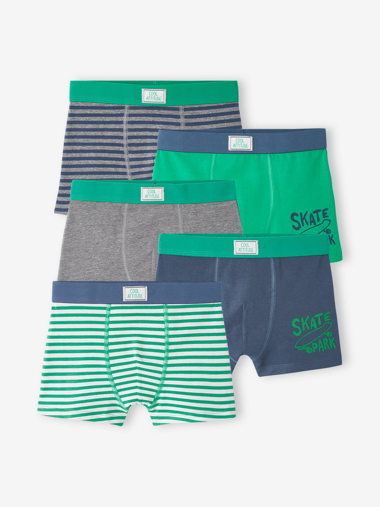 5er-Pack Jungen Boxershorts aus Stretch von Vertbaudet