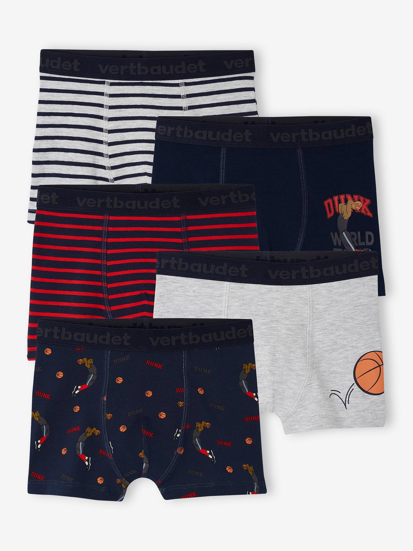 5er-Pack Jungen Boxershorts mit Bio-Baumwolle von Vertbaudet