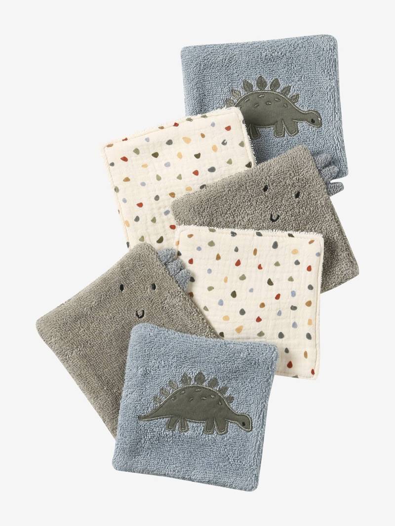 6er-Pack wiederverwendbare Baby-Feuchttücher  minisaurus von Vertbaudet