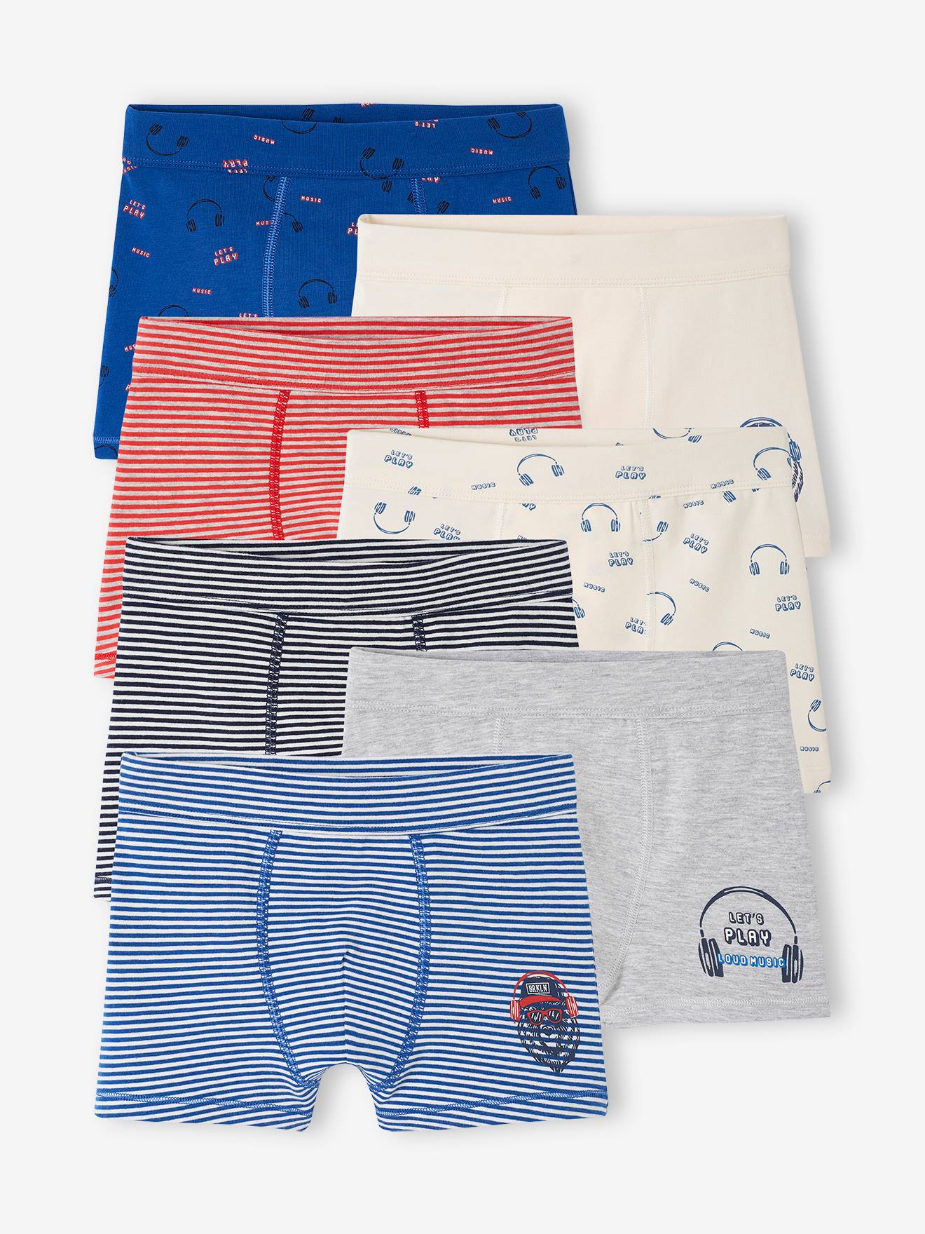 7er-Pack Jungen Boxershorts mit Bio-Baumwolle von Vertbaudet