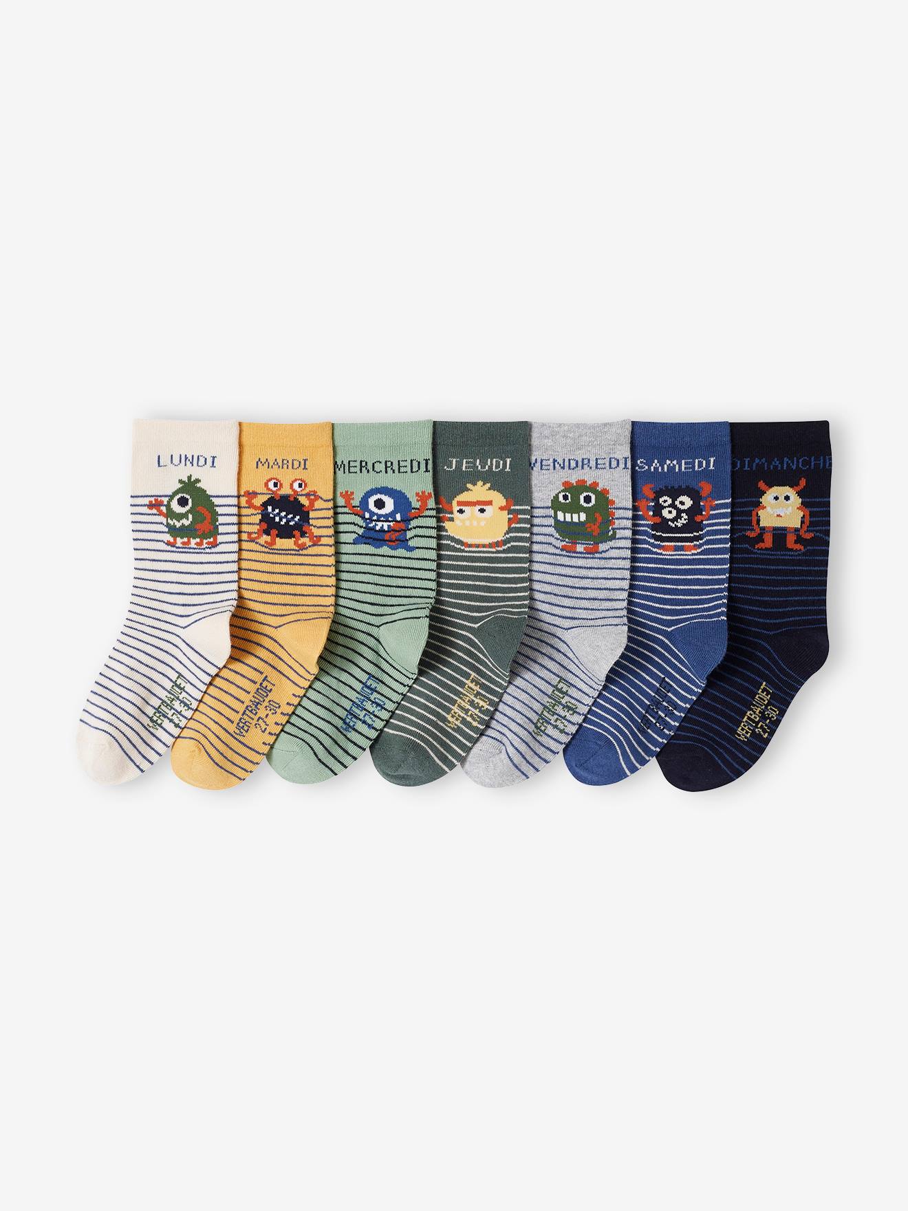 7er-Pack Jungen Socken mit Monster Oeko-Tex von Vertbaudet