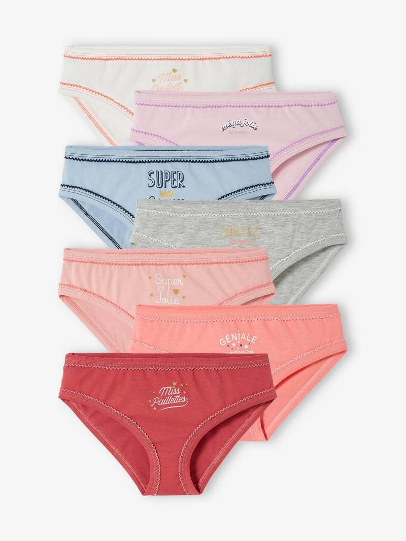 7er-Pack Mädchen Slips mit Schriftzug von Vertbaudet