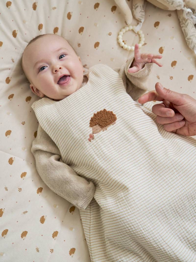 Ärmelloser Baby Schlafsack IGEL mit Bio-Baumwolle von Vertbaudet