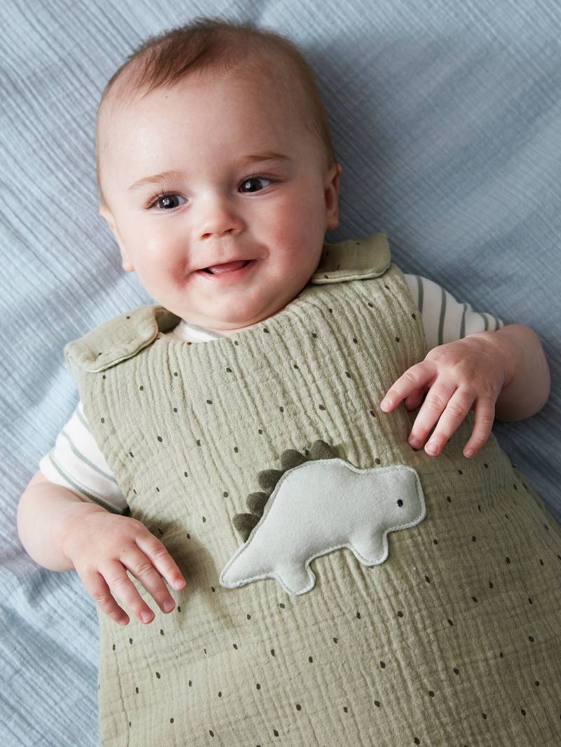 Ärmelloser Baby Schlafsack KLEINER DINO von Vertbaudet