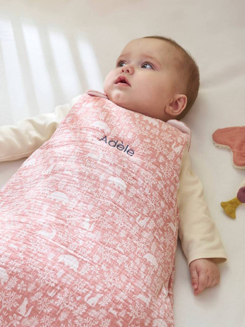 Ärmelloser Baby Schlafsack WALDSPAZIERGANG personalisierbar von Vertbaudet