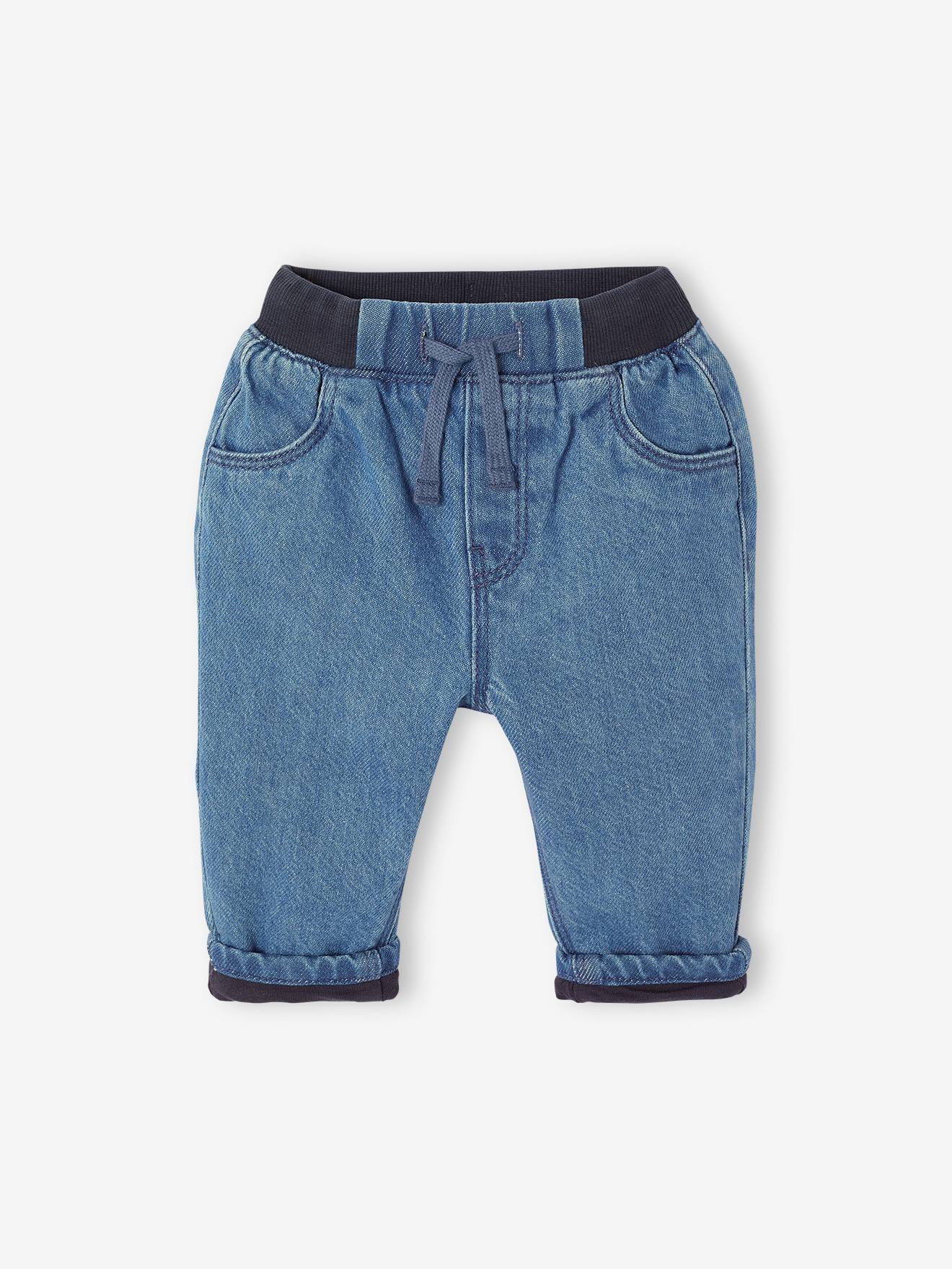 Baby Jeans mit Dehnbund und Jersey-Futter von Vertbaudet
