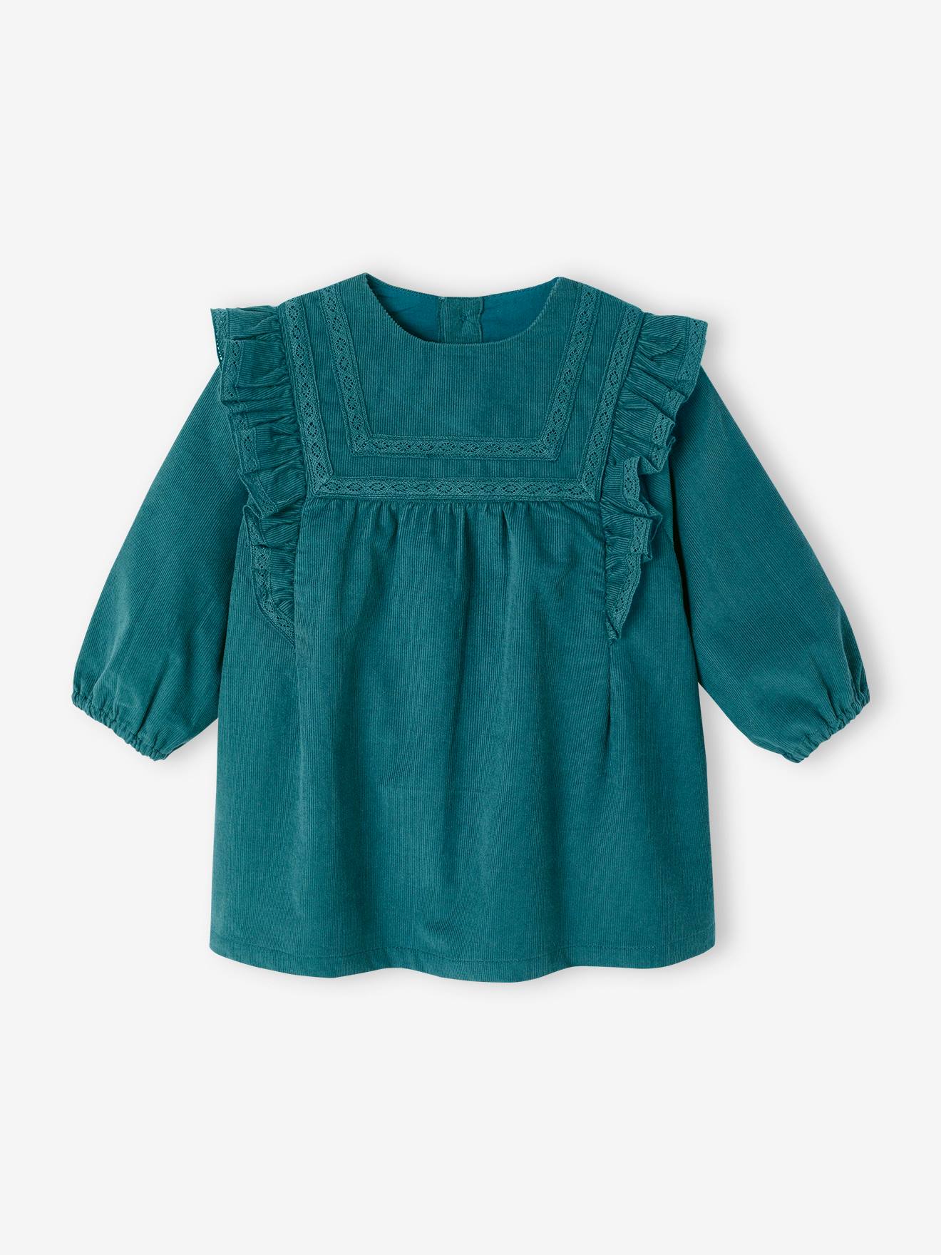 Baby Kleid aus Feincord pfauen von Vertbaudet