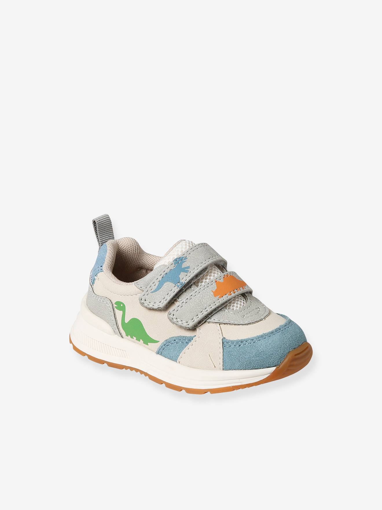 Baby Klett-Sneakers mit Dinos von Vertbaudet