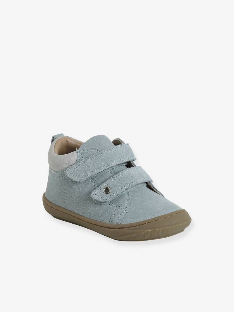 Baby Lauflernschuhe mit Klett aus weichem Leder salbei von Vertbaudet