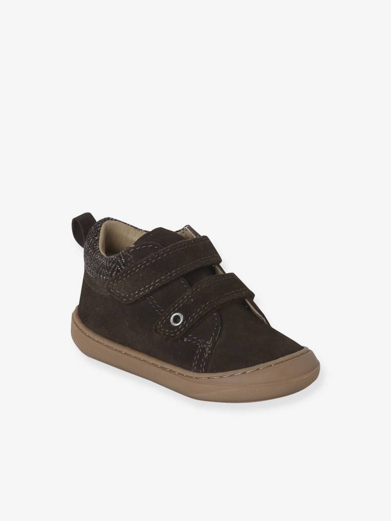Baby Lauflernschuhe mit Klett aus weichem Leder schokolade von Vertbaudet