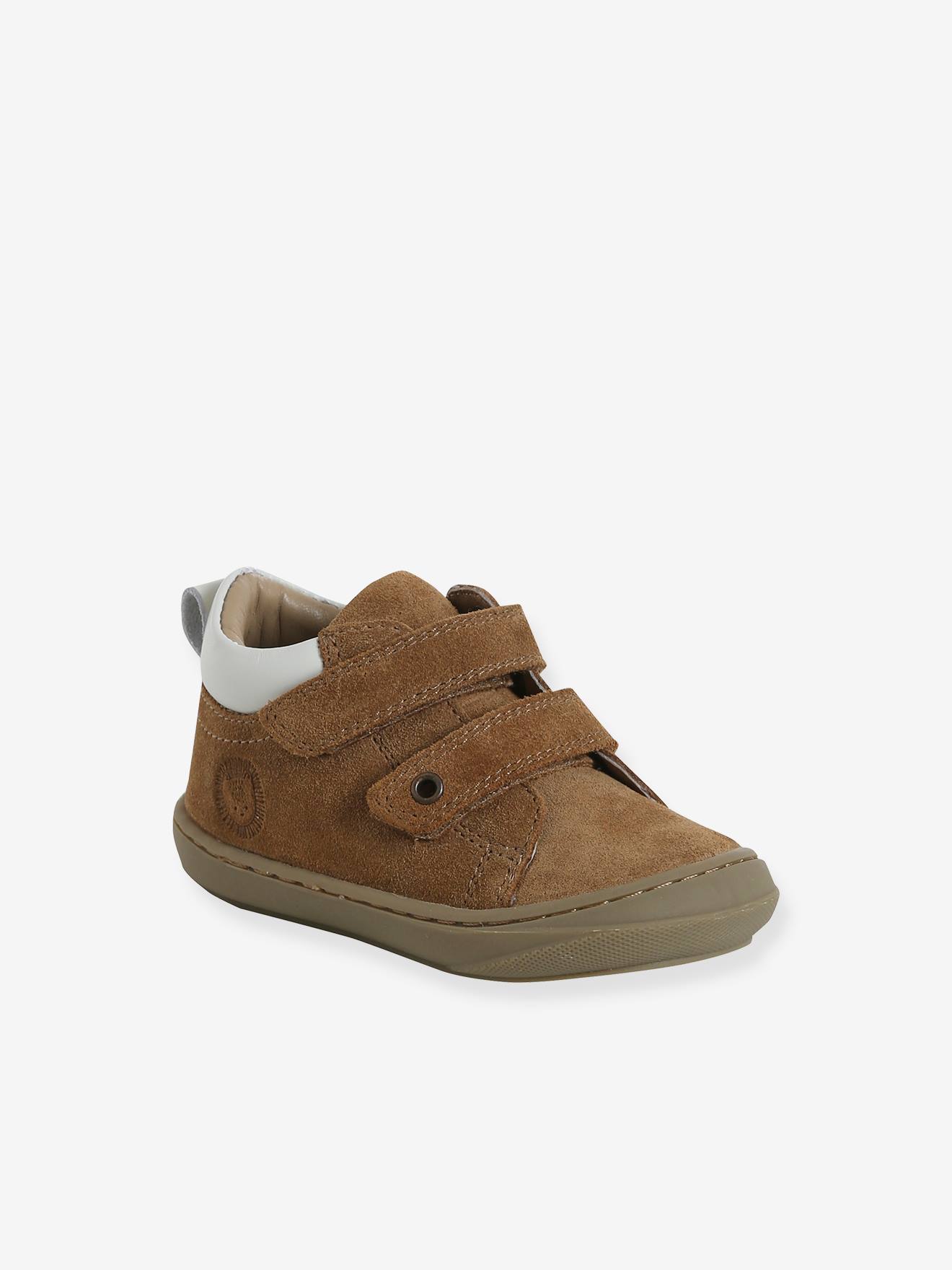 Baby Lauflernschuhe mit Klett aus weichem Leder von Vertbaudet