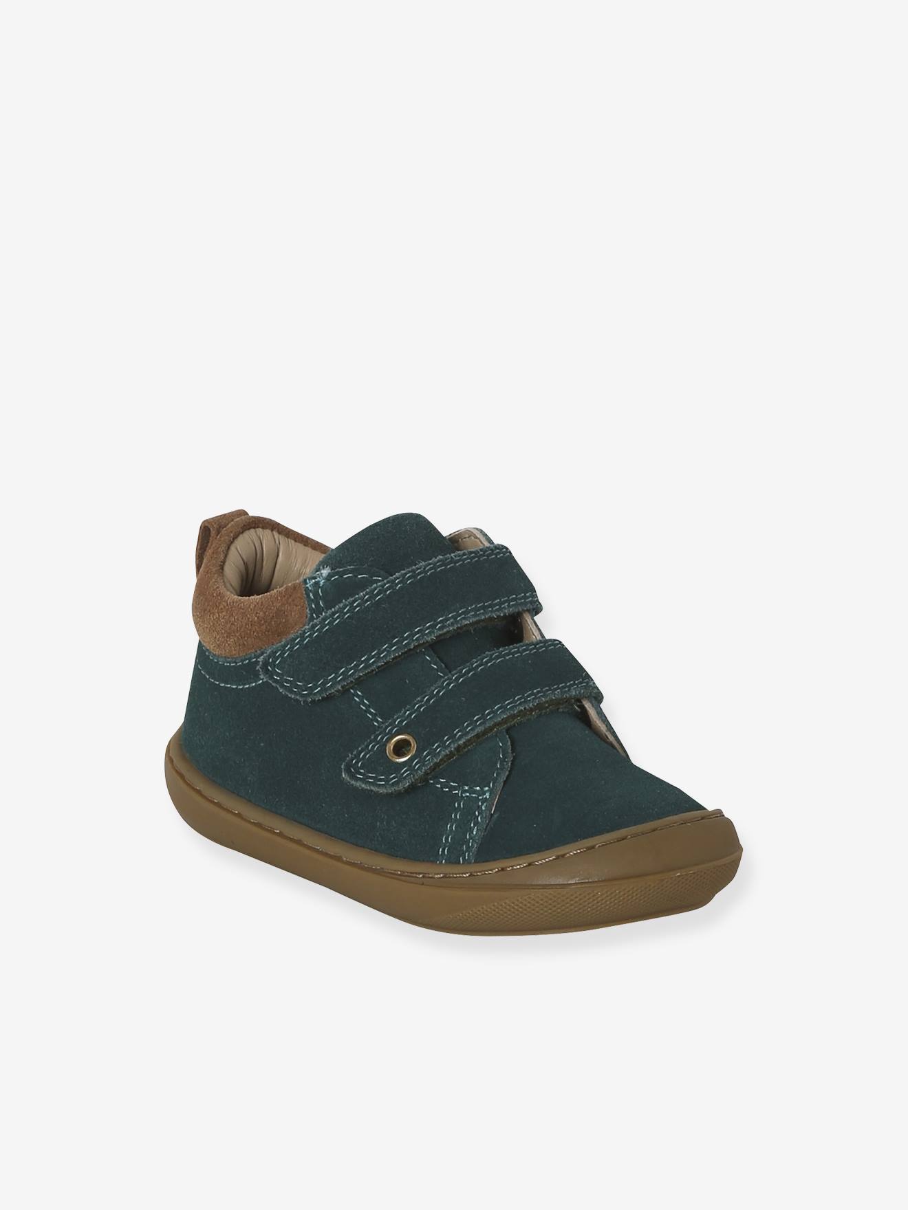 Baby Lauflernschuhe mit Klett aus weichem Leder von Vertbaudet