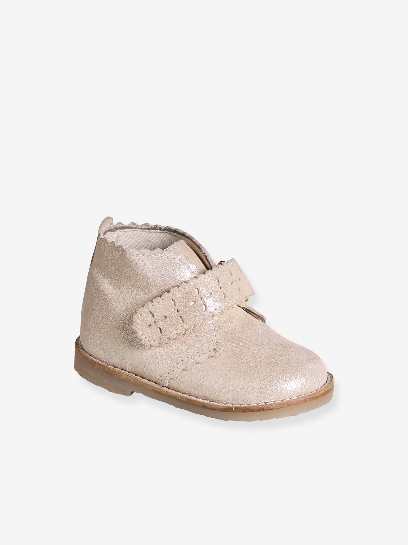 Baby Leder-Boots mit Klettverschluss von Vertbaudet