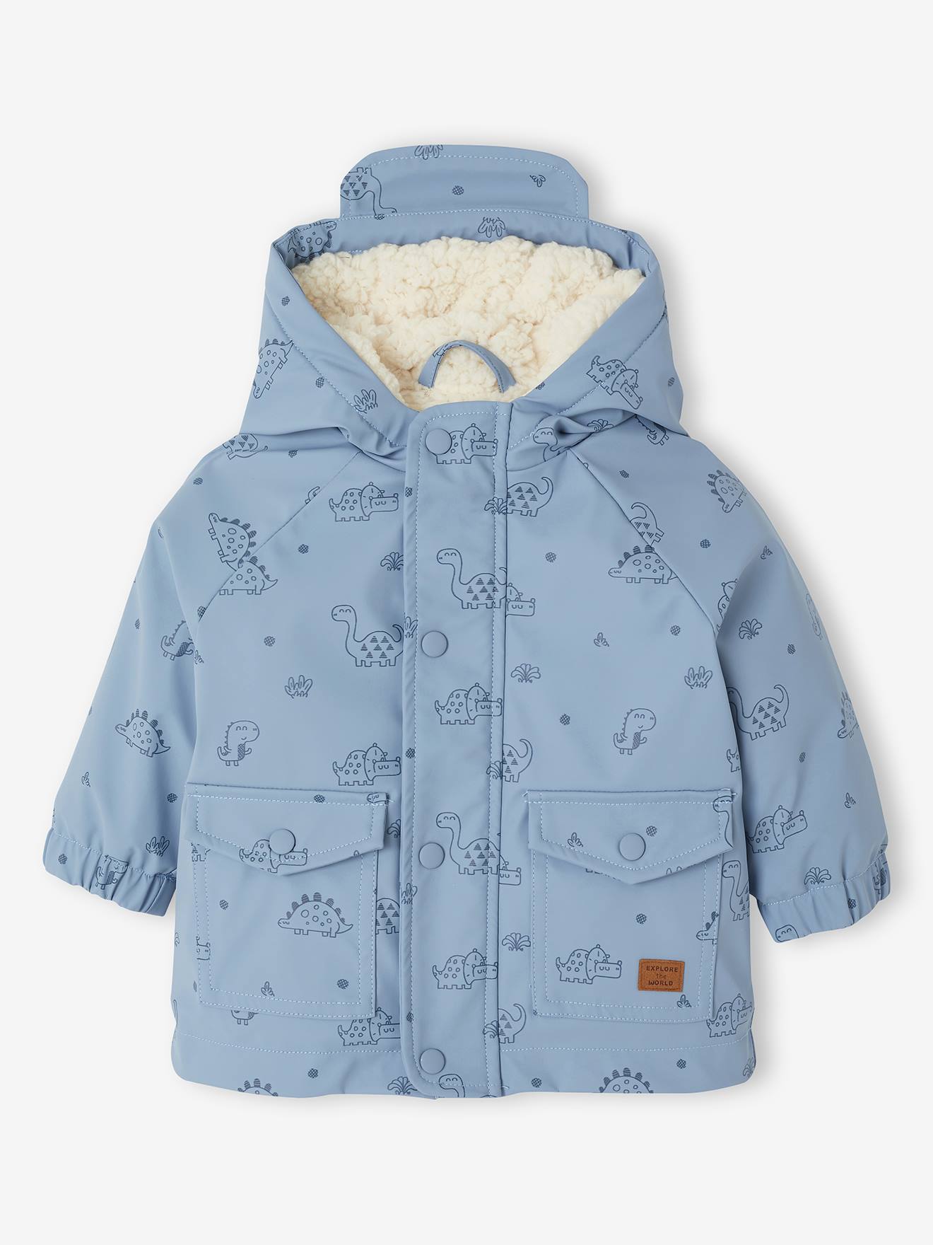 Baby Regenjacke mit Kapuze und Teddyfleece-Futter Baby Regenjacke mit Kapuze und Teddyfleece-Futter von Vertbaudet