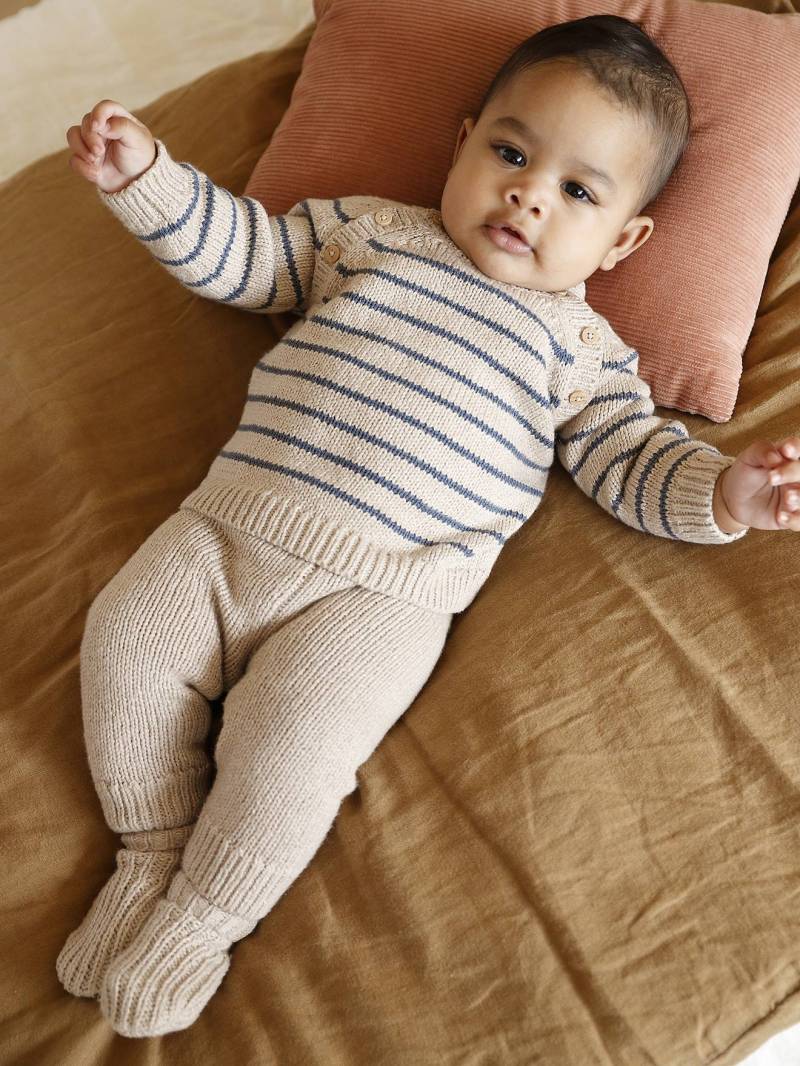 Baby-Set aus Strick: Streifenpullover Baby-Set aus Strick: Streifenpullover von Vertbaudet