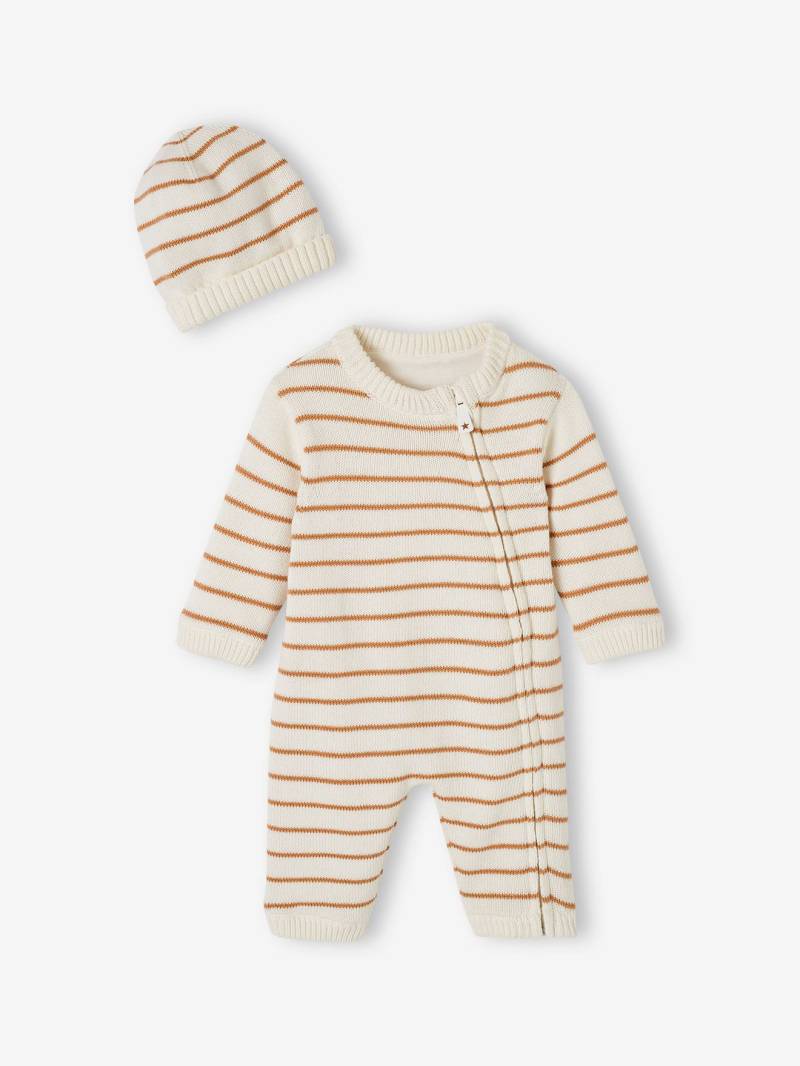 Baby-Set aus em Strick: Overall & Mütze von Vertbaudet