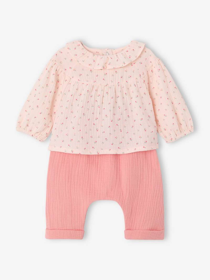 Baby-Set mit Volants: Bluse & Haremshose von Vertbaudet