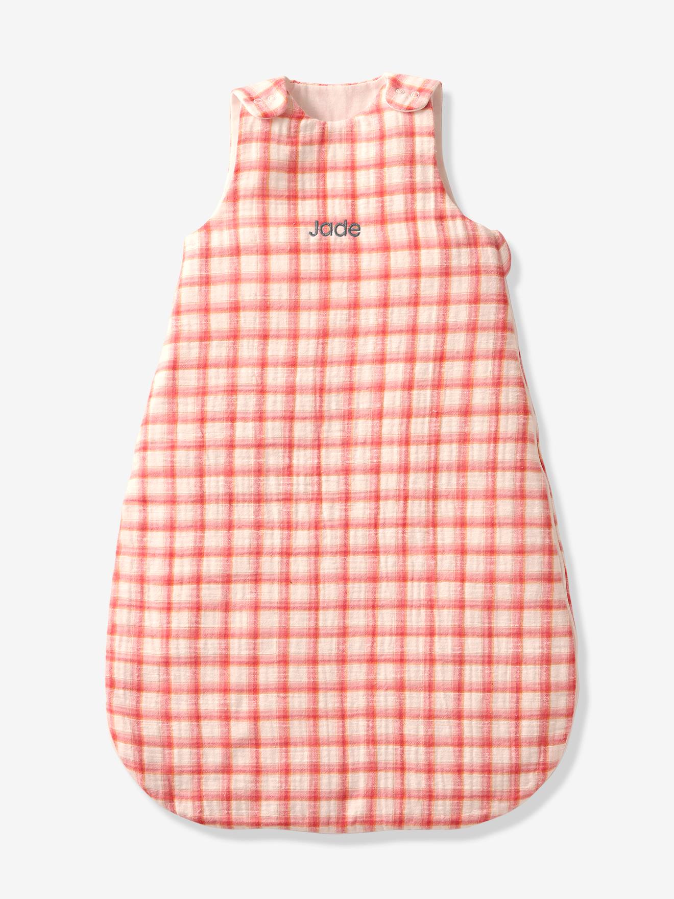 Baby Sommerschlafsack KARO personalisierbar Oeko-Tex von Vertbaudet