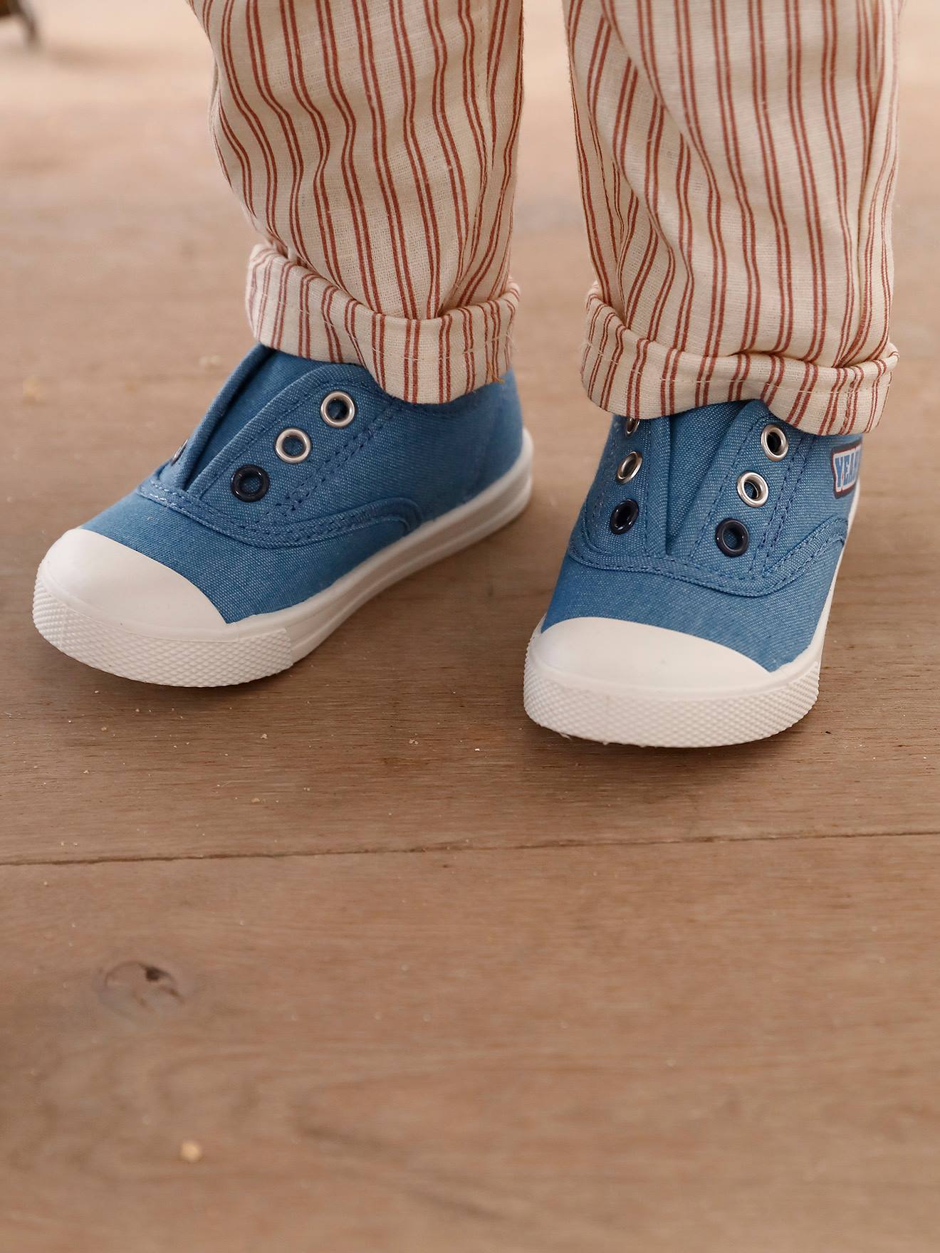 Baby Stoff-Sneakers mit Gummizug von Vertbaudet