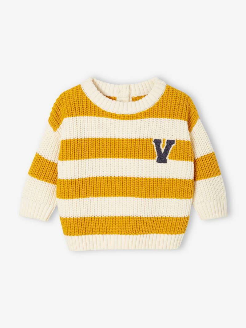 Baby Streifenpullover mit Ftee-Buchstabe von Vertbaudet