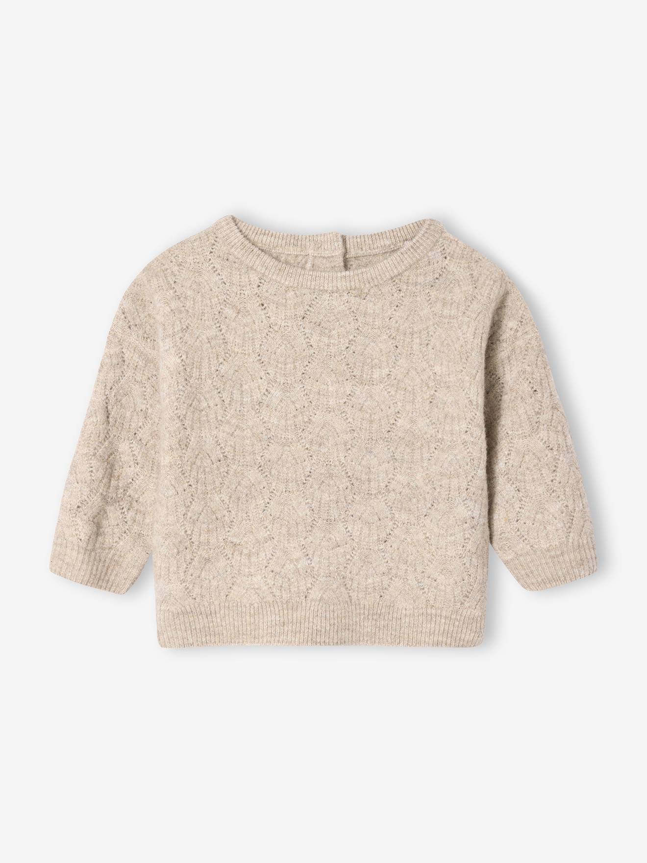 Baby Strickpullover mit Ajourmuster von Vertbaudet