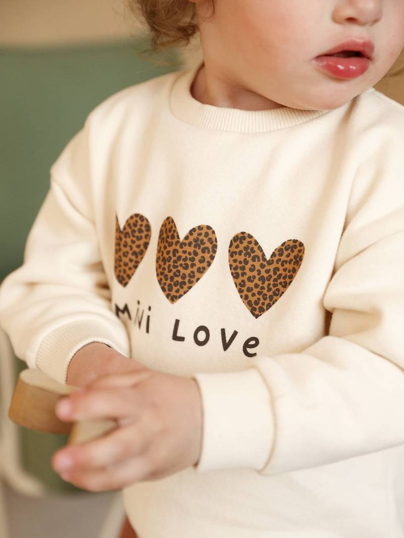 Baby Sweatshirt BASIC mit Message-Print & Recycling-Polyester vanille von Vertbaudet
