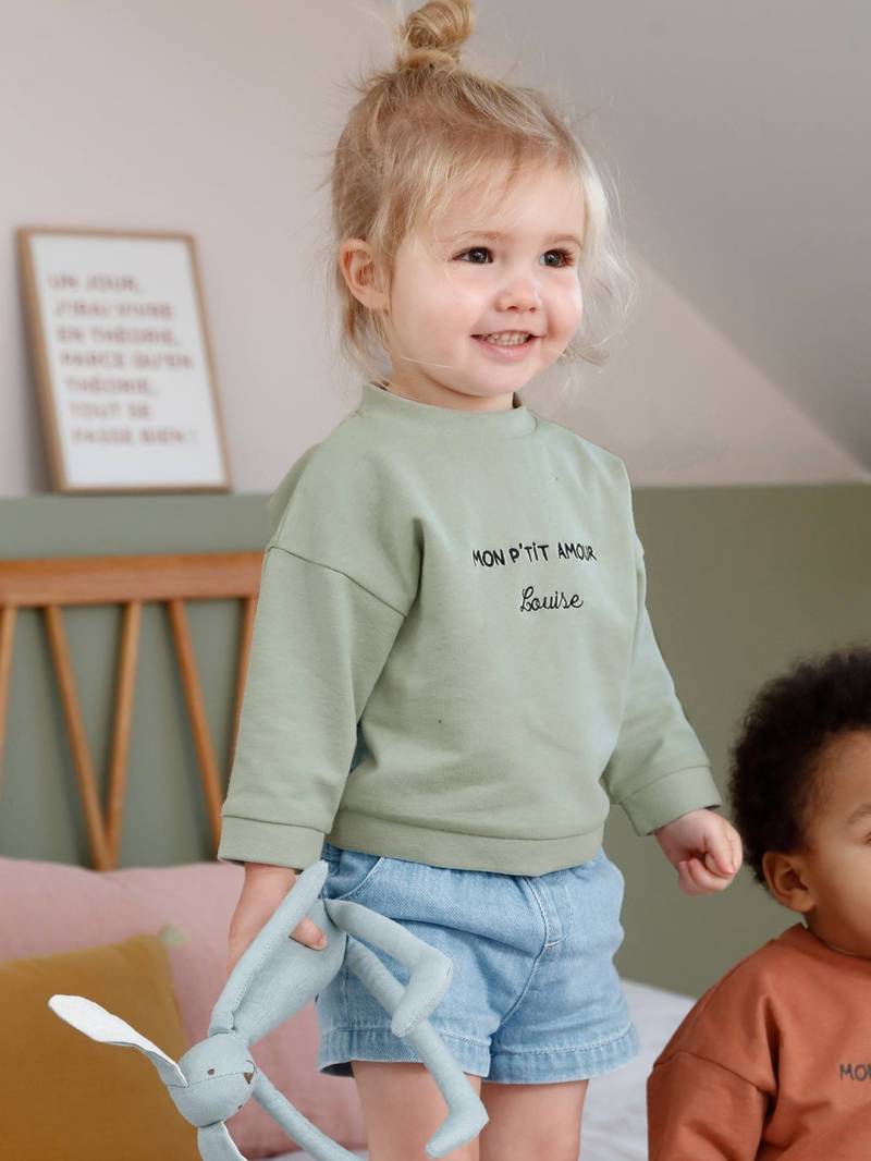 Baby Sweatshirt MON P'TIT AMOUR von Vertbaudet