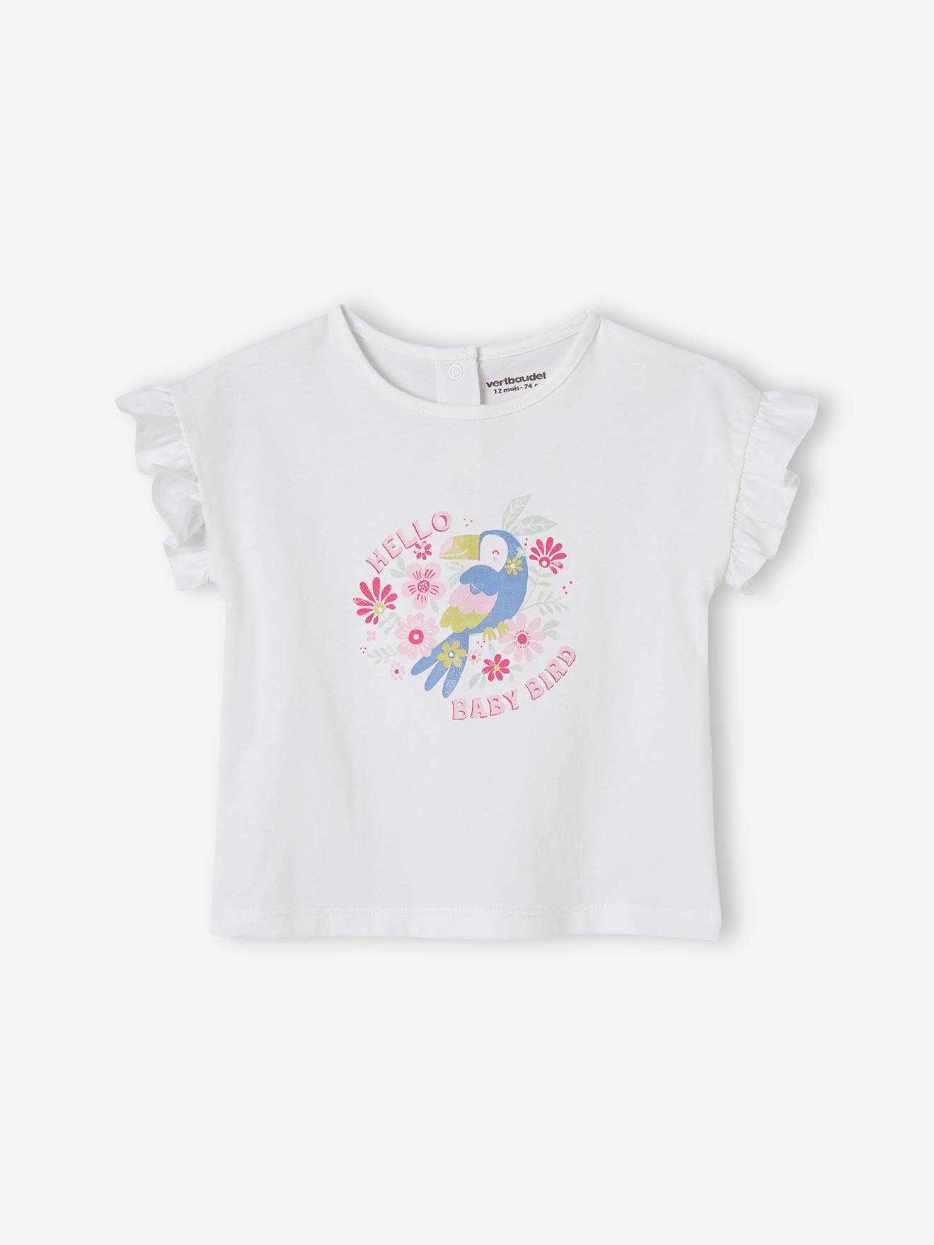 Baby T-Shirt mit Flatterärmeln Oeko-Tex von Vertbaudet