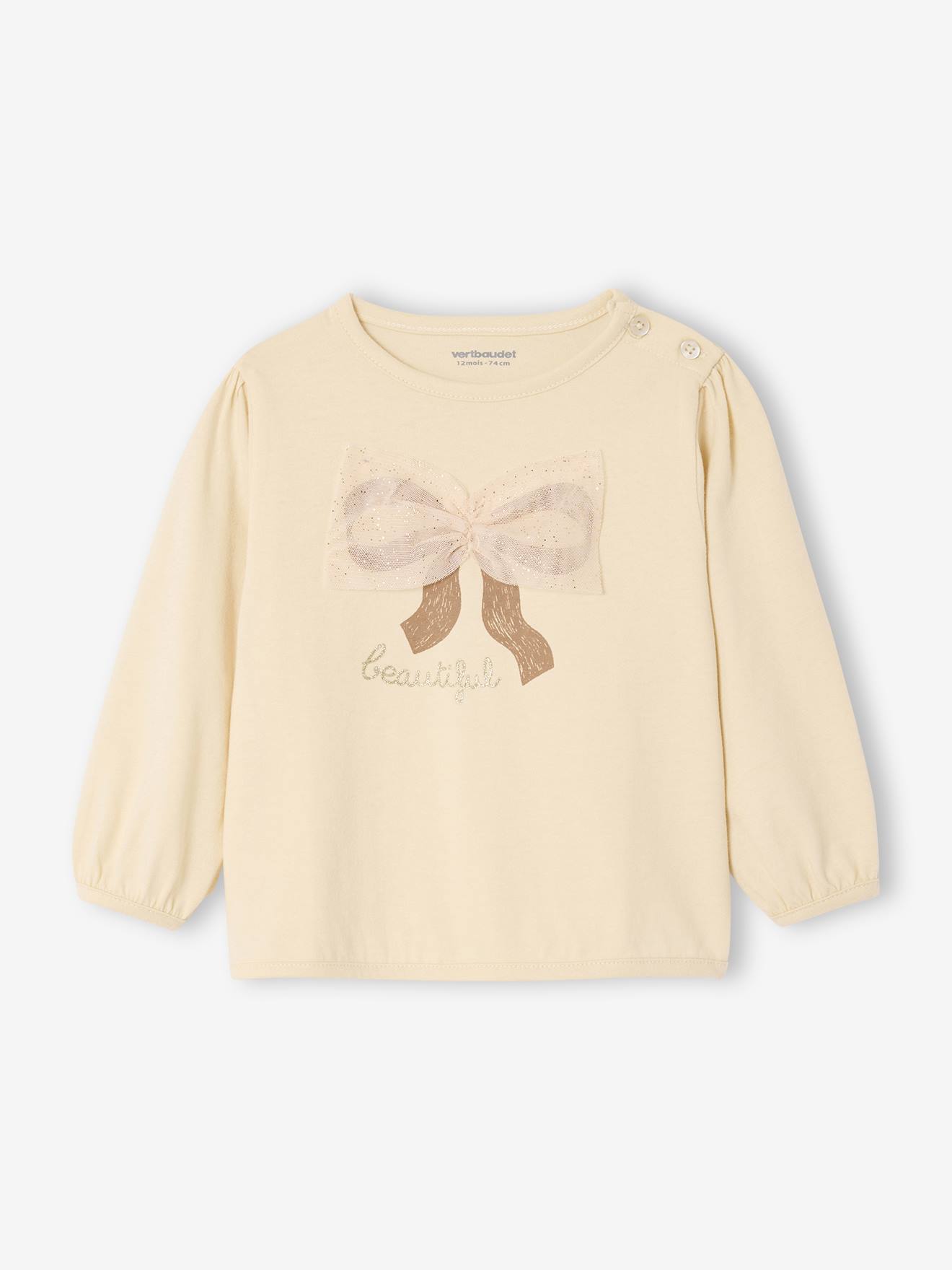 Baby Shirt mit Tüll-Schleife von Vertbaudet