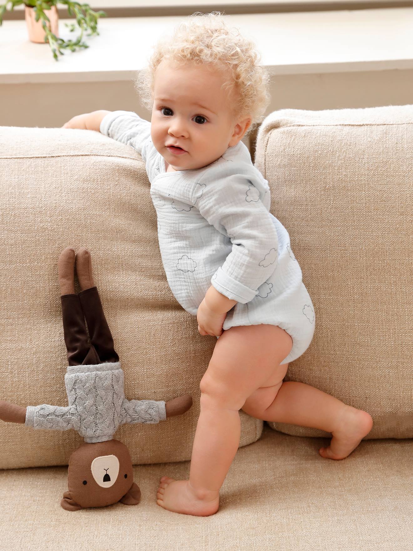 Baby Wickelbody mit langen Ärmeln von Vertbaudet