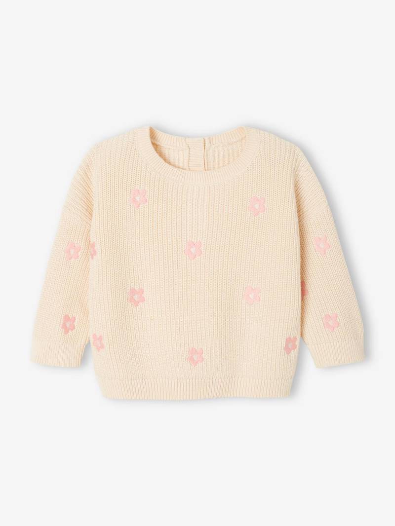 Bestickter Baby Pullover vanille von Vertbaudet