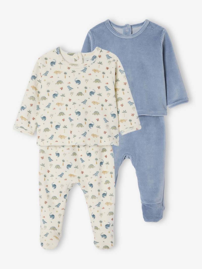 Bio-Kollektion: 2er-Pack Baby Schlafanzüge aus Cord & Samt Bio-Kollektion: 2er-Pack Baby Schlafanzüge aus Cord & Samt von Vertbaudet