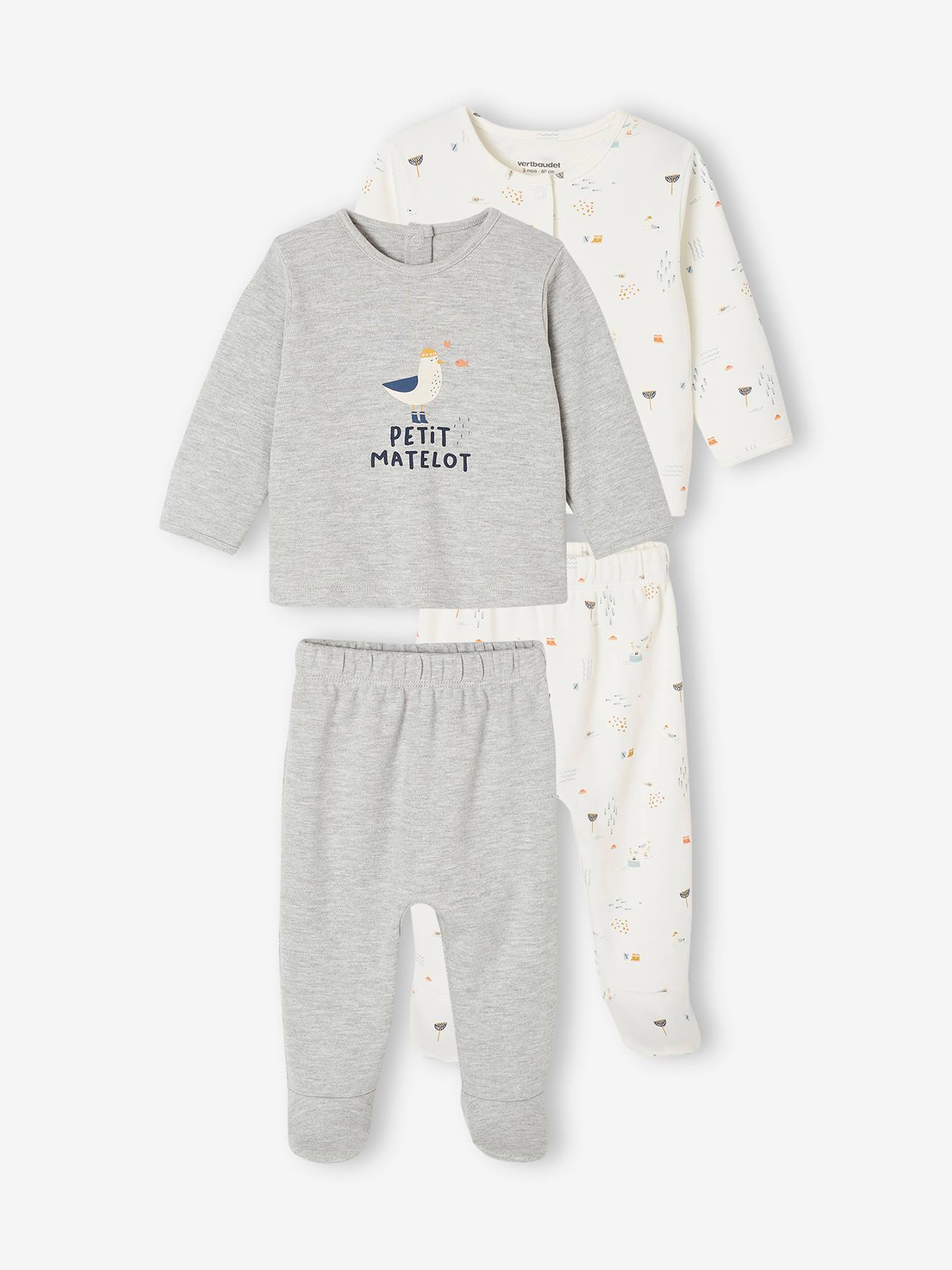 Bio-Kollektion: 2er-Pack Baby Schlafanzüge mit Druckknöpfen Bio-Kollektion: 2er-Pack Baby Schlafanzüge mit Druckknöpfen von Vertbaudet