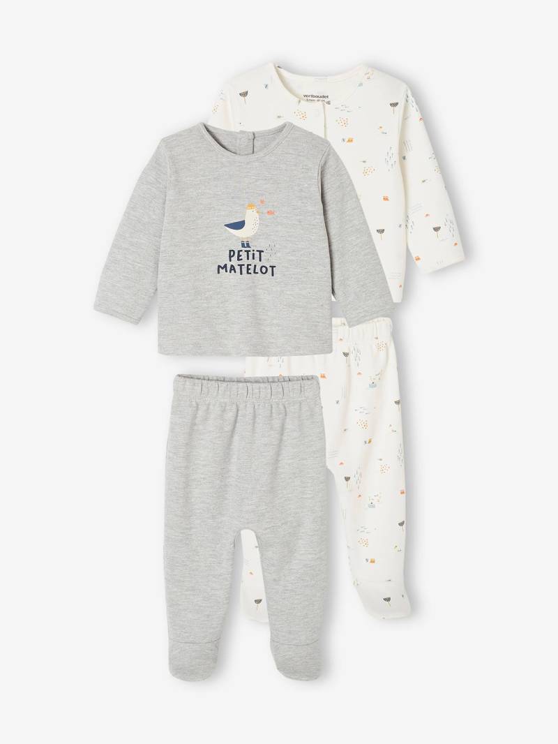 Bio-Kollektion: 2er-Pack Baby Schlafanzüge mit Druckknöpfen von Vertbaudet