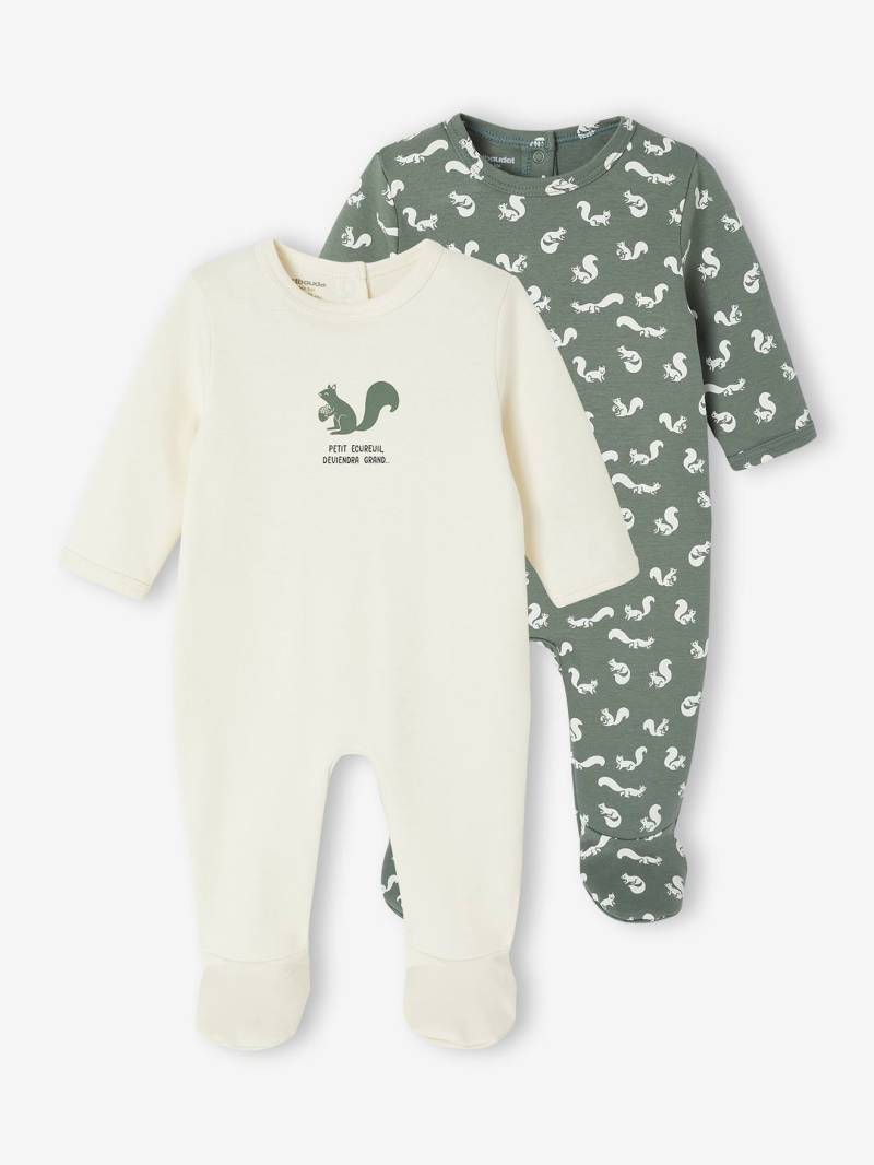 Bio-Kollektion: 2er-Pack Baby Strampler EICHHÖRNCHEN von Vertbaudet
