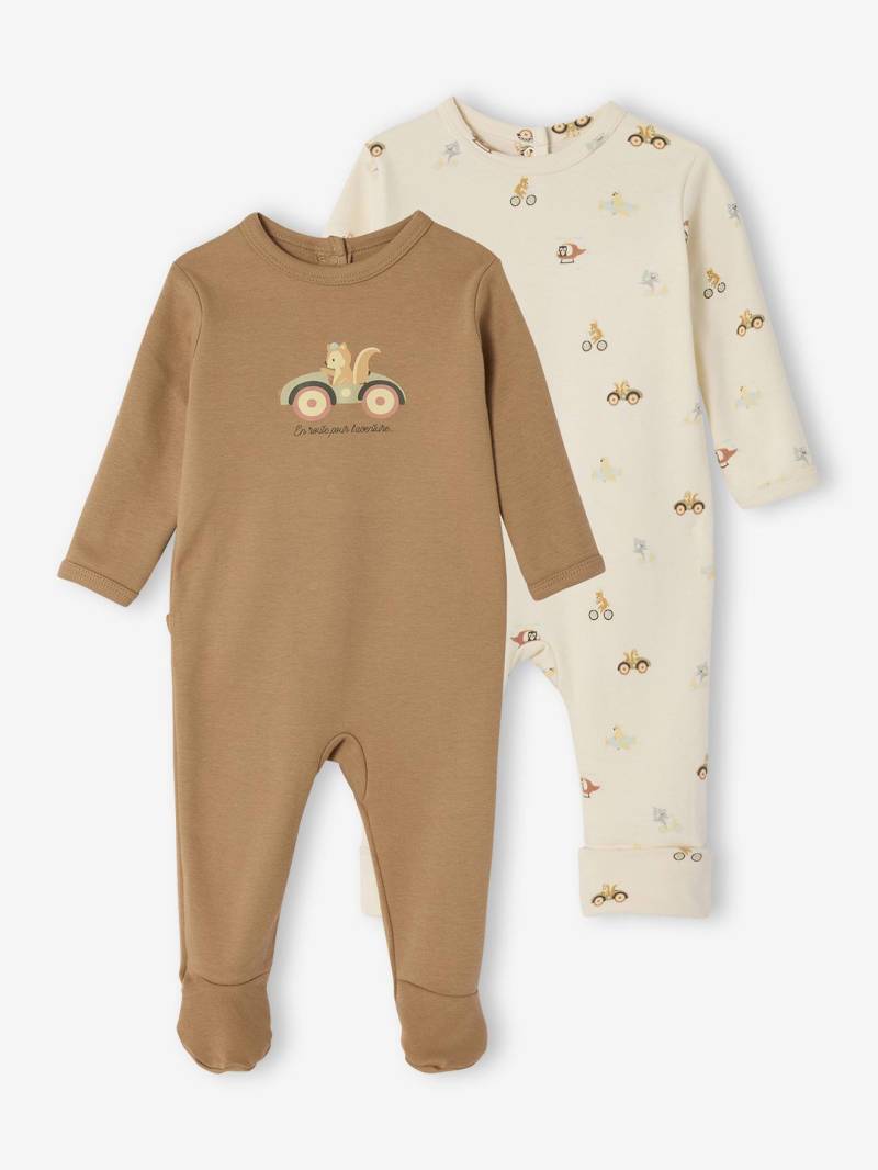 Bio-Kollektion: 2er-Pack Baby Strampler mit Aufdruck von Vertbaudet