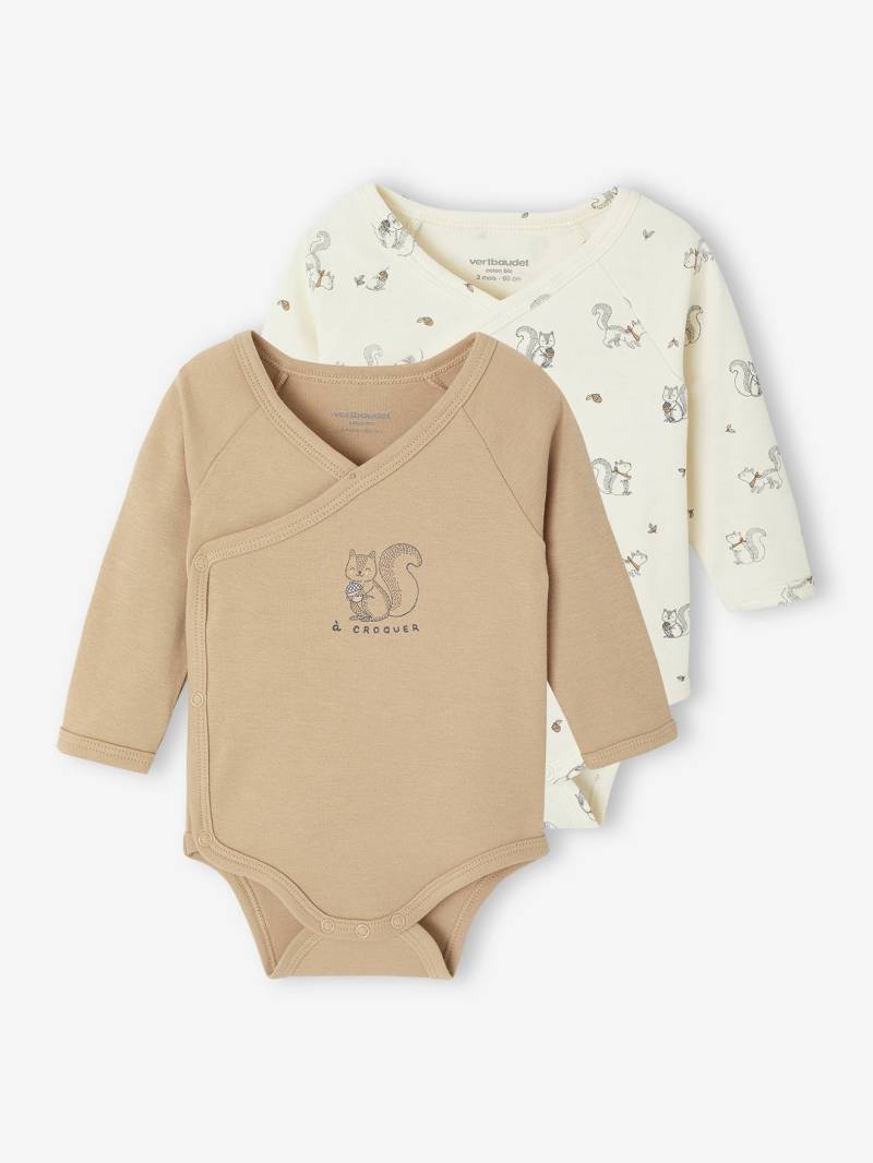 Bio-Kollektion: 2er-Pack Baby Wickelbodys mit langen Ärmeln von Vertbaudet
