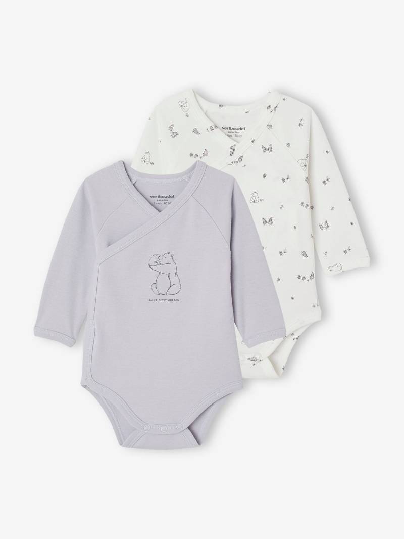 Bio-Kollektion: 2er-Pack Baby Wickelbodys mit langen Ärmeln von Vertbaudet