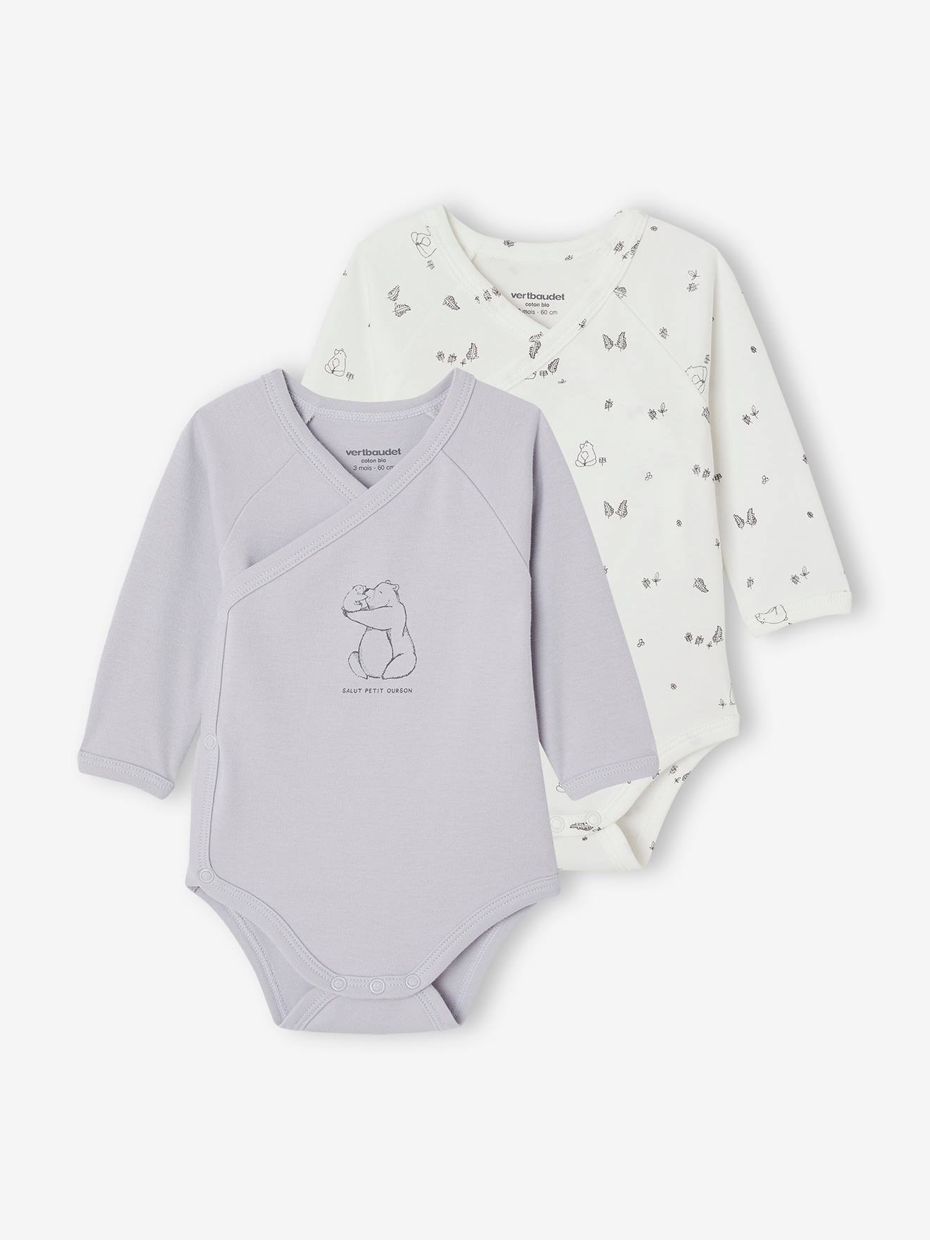 Bio-Kollektion: 2er-Pack Baby Wickelbodys mit langen Ärmeln Bio-Kollektion: 2er-Pack Baby Wickelbodys mit langen Ärmeln von Vertbaudet