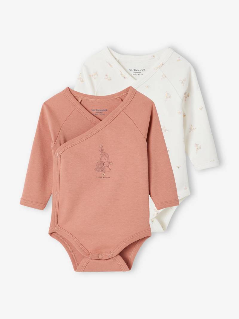 Bio-Kollektion: 2er-Pack Baby Wickelbodys mit langen Ärmeln von Vertbaudet