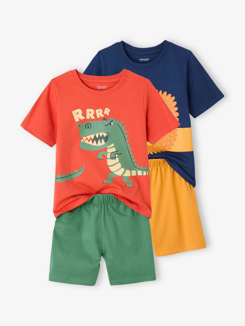 Bio-Kollektion: 2er-Pack Jungen Sommer-Schlafanzüge mit Tiermotiven von Vertbaudet