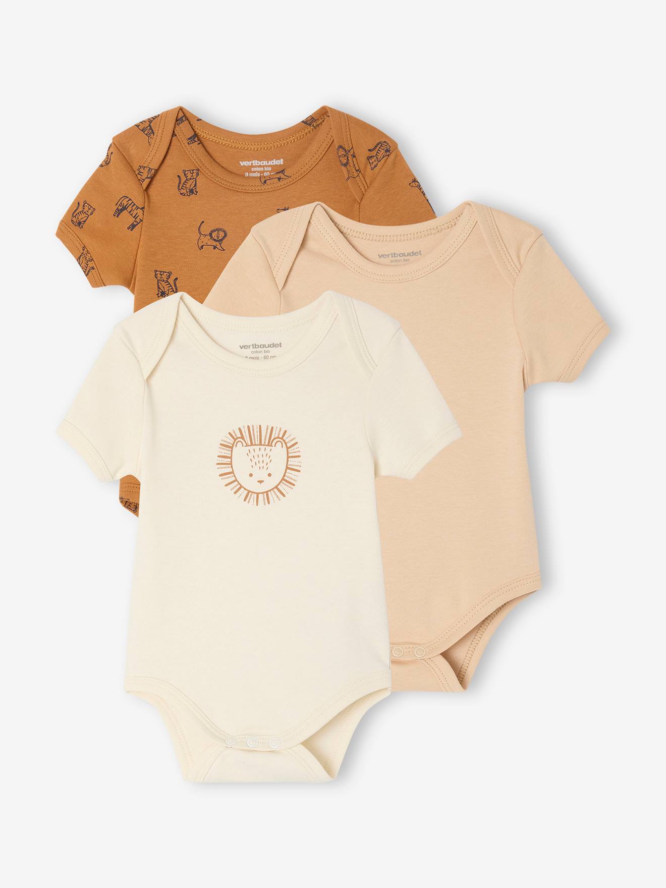 Bio-Kollektion: 3er-Pack Baby Bodys mit kurzen Ärmeln Bio-Kollektion: 3er-Pack Baby Bodys mit kurzen Ärmeln von Vertbaudet