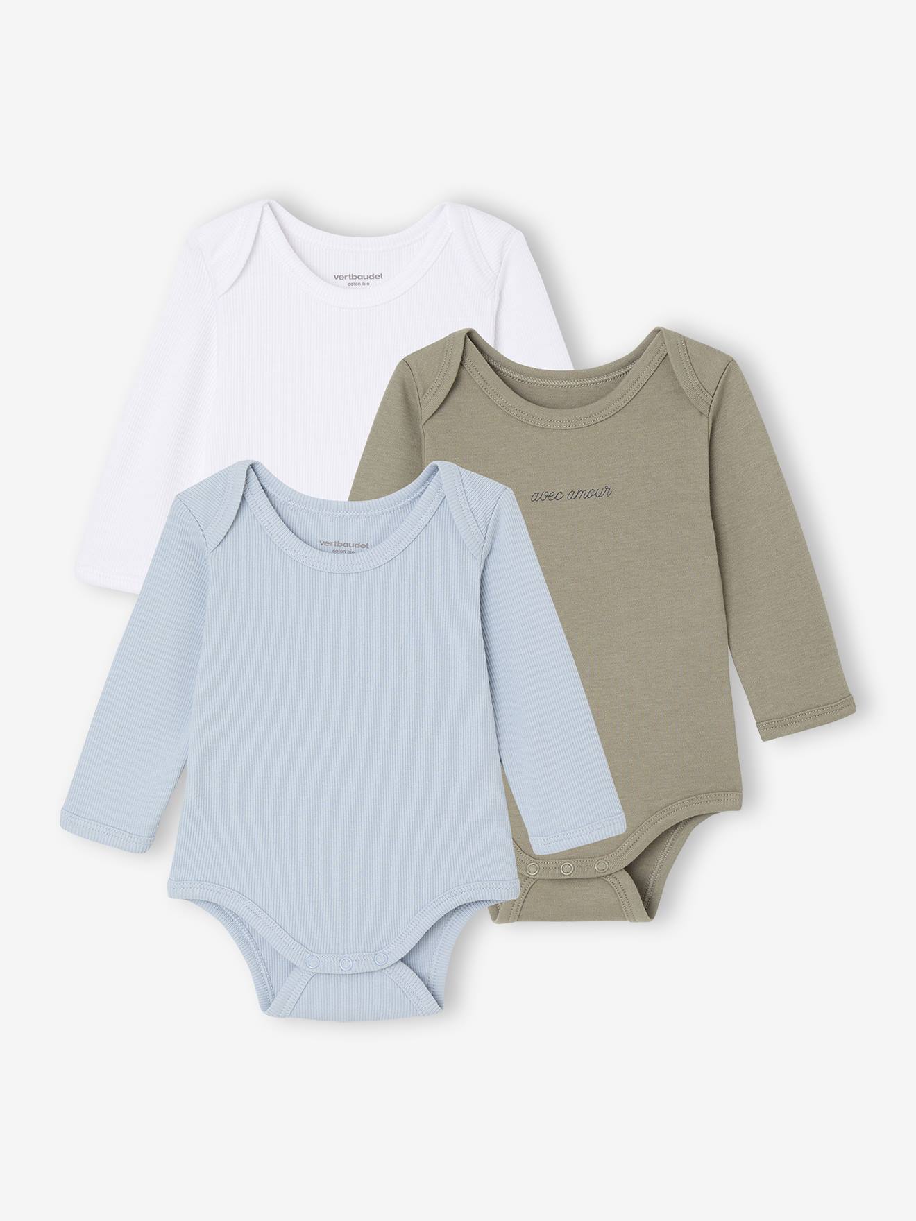 Bio-Kollektion: 3er-Pack Baby Schlupfbodys Bio-Kollektion: 3er-Pack Baby Schlupfbodys von Vertbaudet