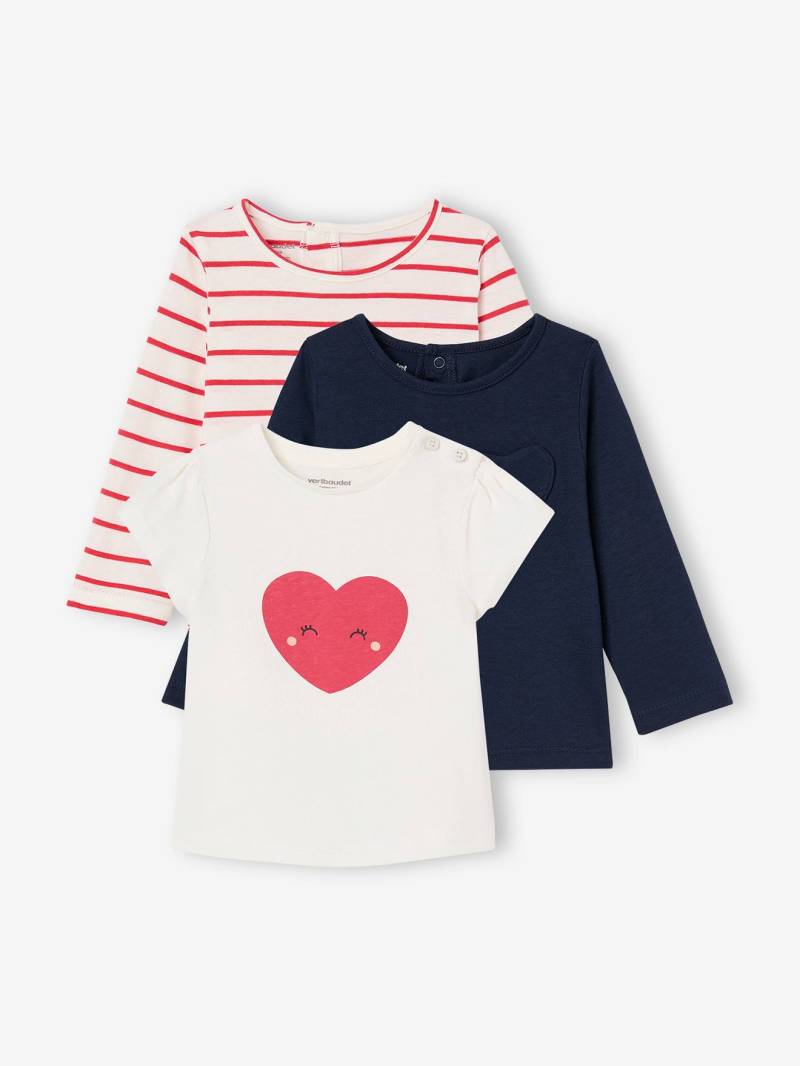 Bio-Kollektion: 3er-Pack Mädchen Shirts BASIC von Vertbaudet