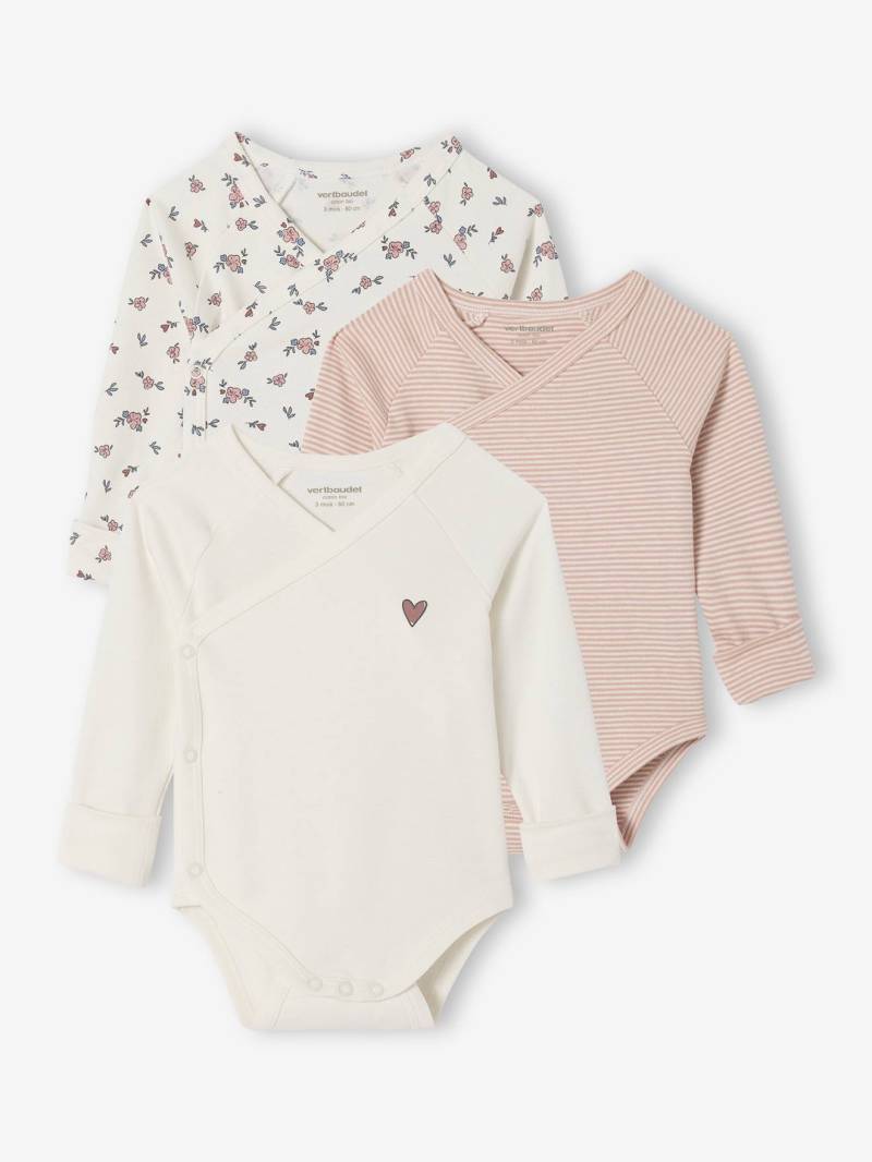 Bio-Kollektion: 3er-Pack mitwachsende Baby Bodys von Vertbaudet