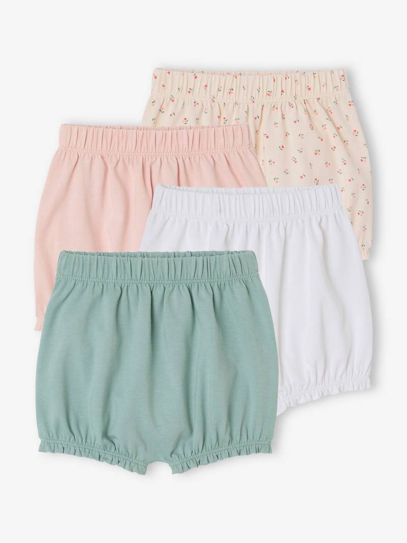 Bio-Kollektion: 4er-Pack Mädchen Baby Shortys hell von Vertbaudet