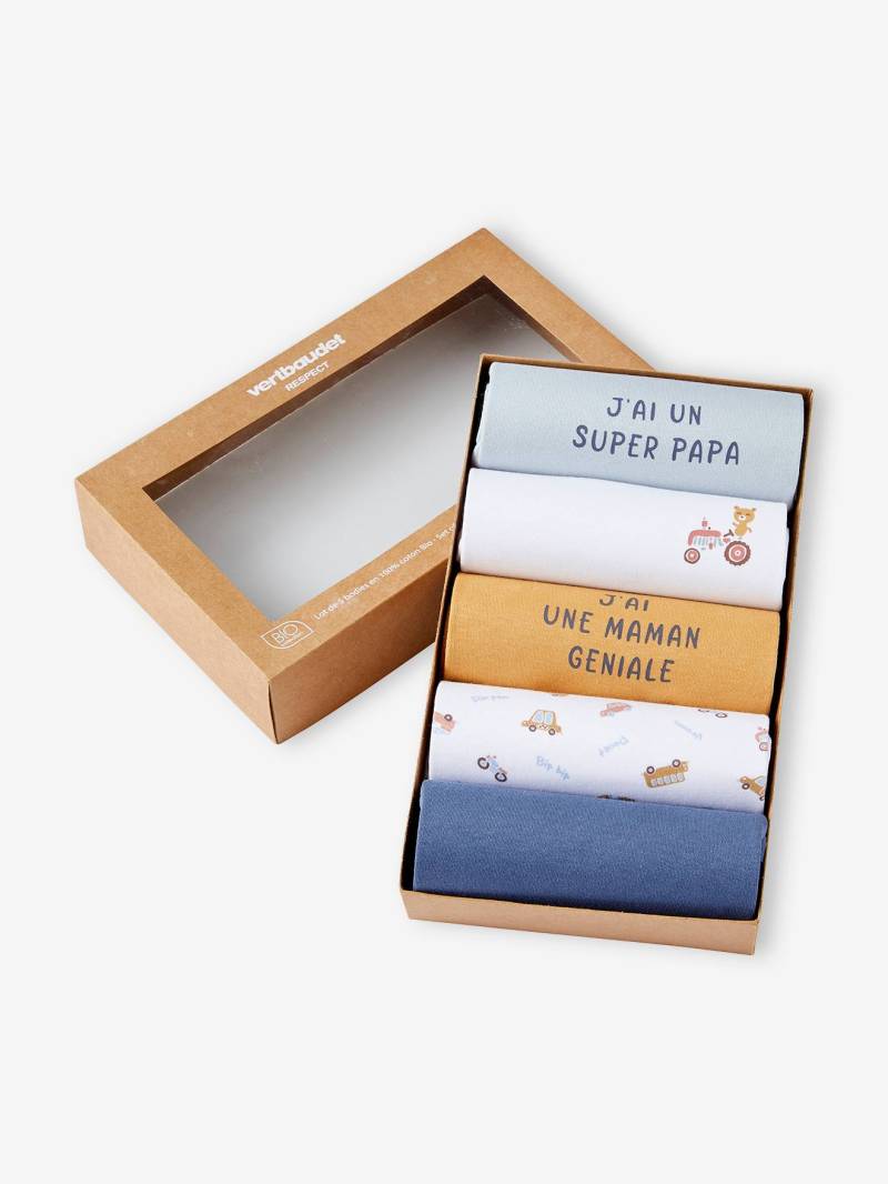 Bio-Kollektion: 5er-Pack Baby Kurzarm-Bodys in Geschenkbox von Vertbaudet