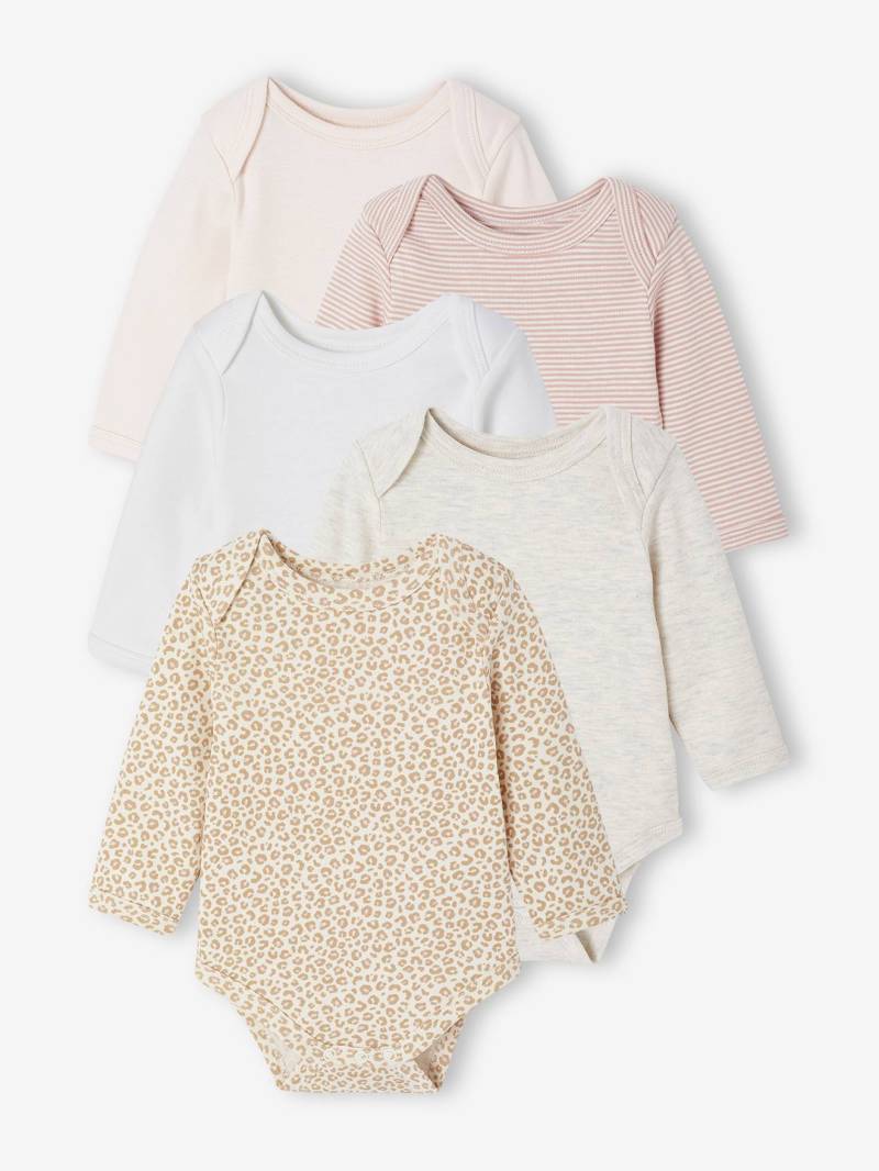 Bio-Kollektion: 5er-Pack Baby Schlupfbodys mit Mustermix von Vertbaudet